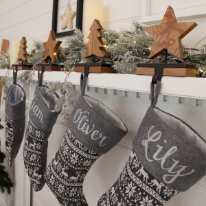 Personalised Grey Knitted Christmas Stocking image 4