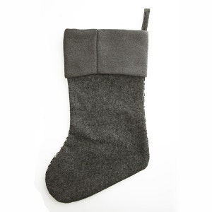 Personalised Grey Knitted Christmas Stocking image 3