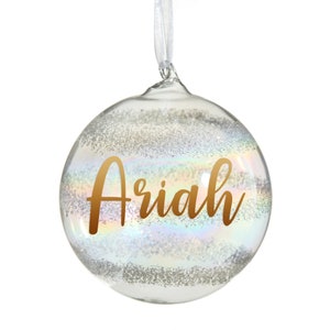 Ariah Lettering Personalised Rainbow Glass Christmas Bauble - Etsy
