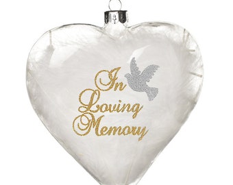 Personalised Glass Heart - In Loving Memory