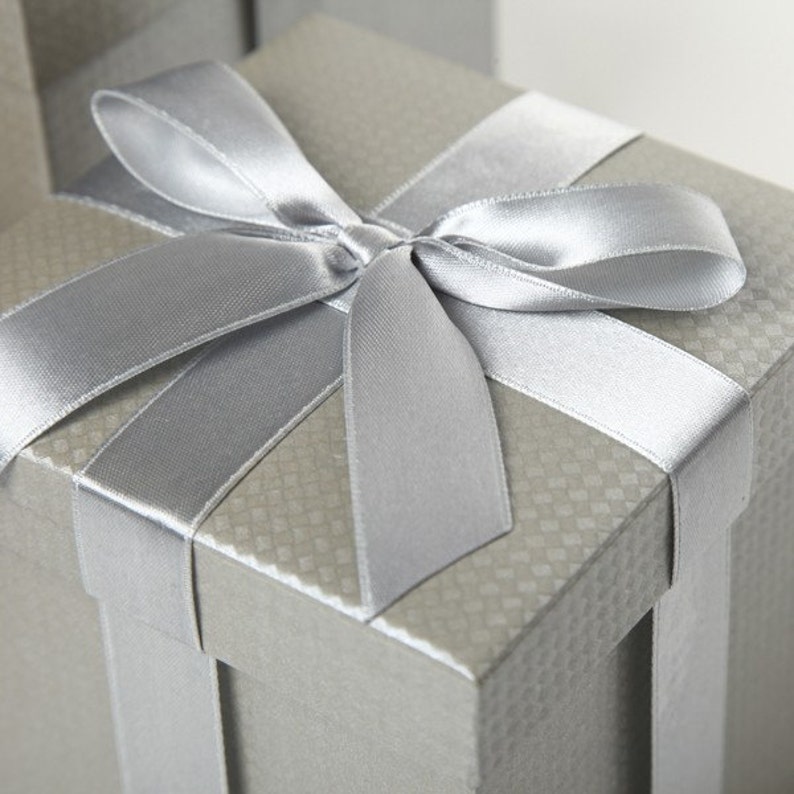 Metallic Silver Gift Box Etsy