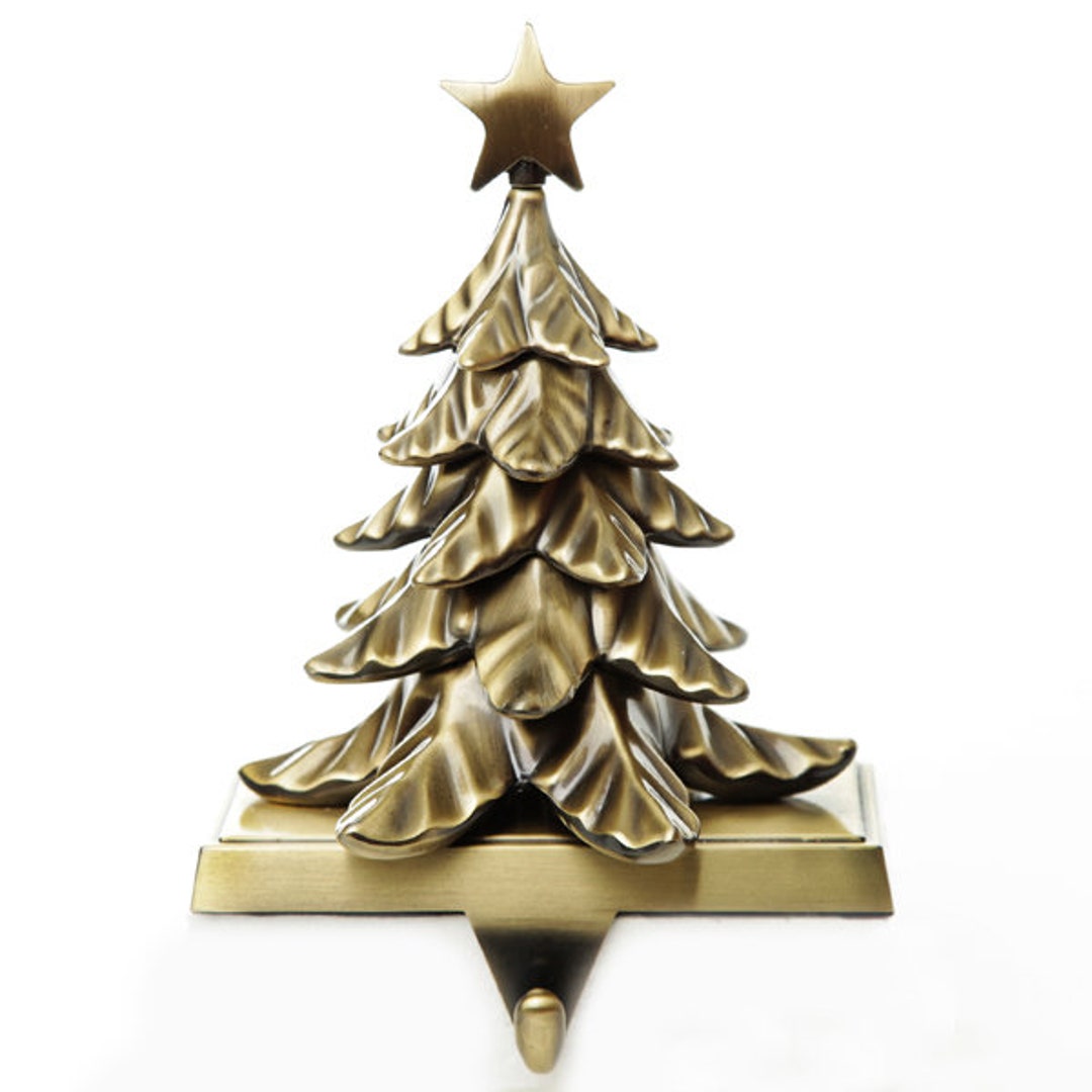 Antique Gold 3D Tree Christmas Stocking Hanger Etsy