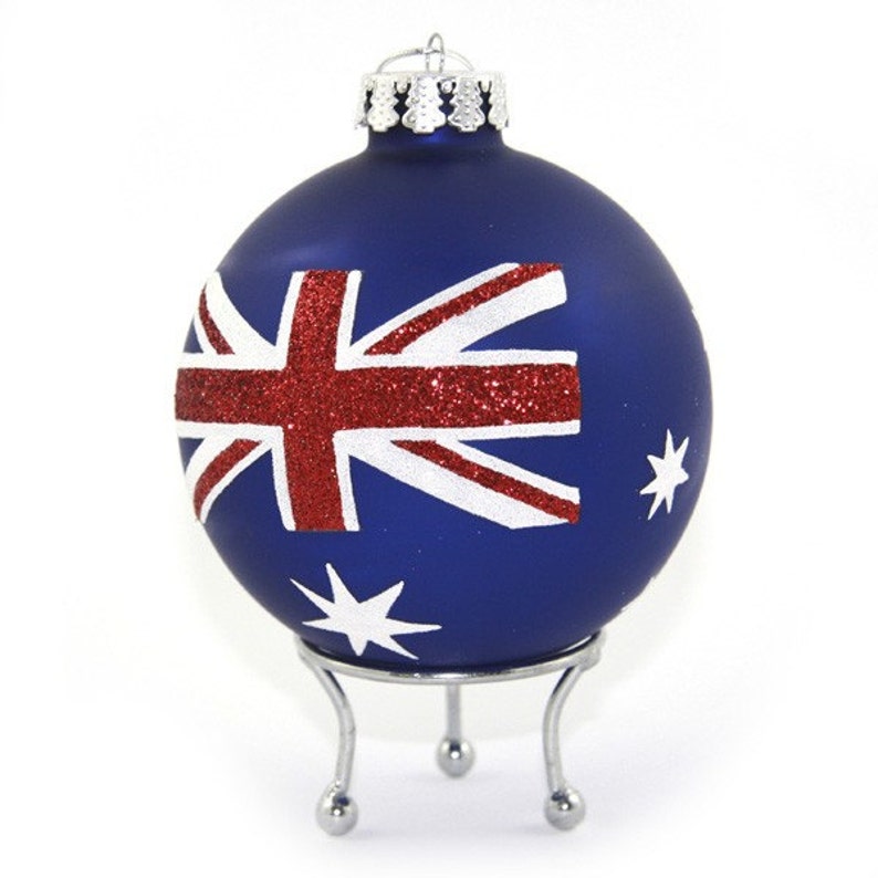 Handpainted Aussie Flag Glass Bauble image 3