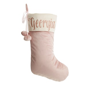 Personalised Pink Velvet Christmas Stocking