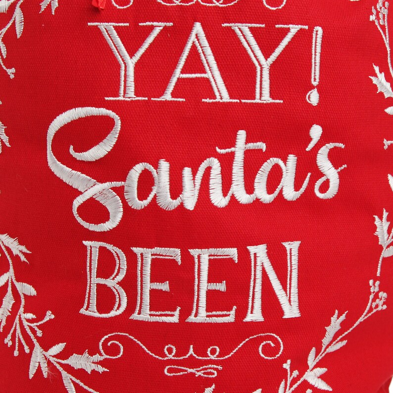 Personalised 'Yay Santas Been' Santa Sack image 3