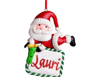 Personalised Santa Plaque Christmas Decoration