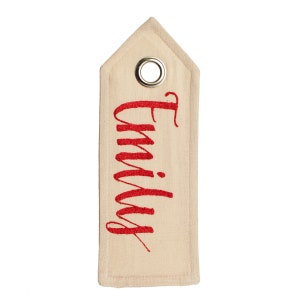 Personalised Natural Linen Santa Sack Tag