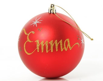 Personalised Red Shatterproof Bauble