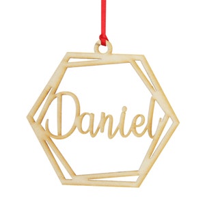 Personalised Hexagonal Laser Cut Christmas Decoration