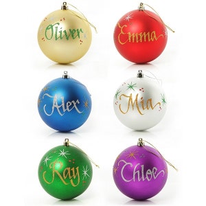 Personalised Shatterproof Baubles Family Six Pack - 8cm