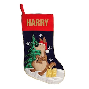 Personalised Australiana Kangaroo Christmas Stocking