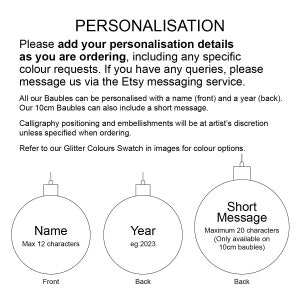 Personalised Black Glass Christmas Bauble Medium image 6