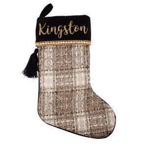 Personalised Plaid Christmas Stocking