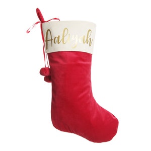 Personalised Dark Red Velvet Christmas Stocking