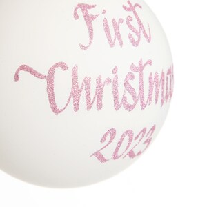 First Christmas Girl Personalised Christmas Bauble image 2