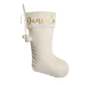 Personalised Ivory Velvet Christmas Stocking