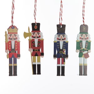 Plywood Nutcracker Tree Decorations - Box Set of 12