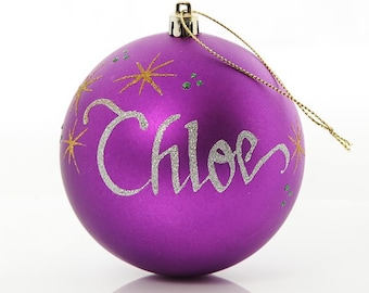 Bauble incassable violet personnalisé