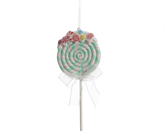 Mint Candy Swirl Lollipop Christmas Tree Decoration