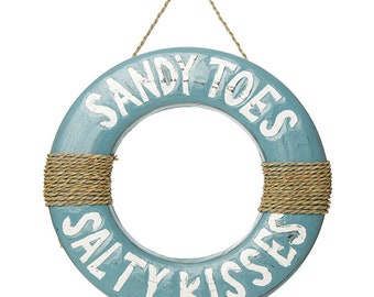 Sandy Toes Salty Kisses Life Buoy Beach Christmas Wreath