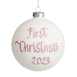 First Christmas Girl Personalised Christmas Bauble image 1