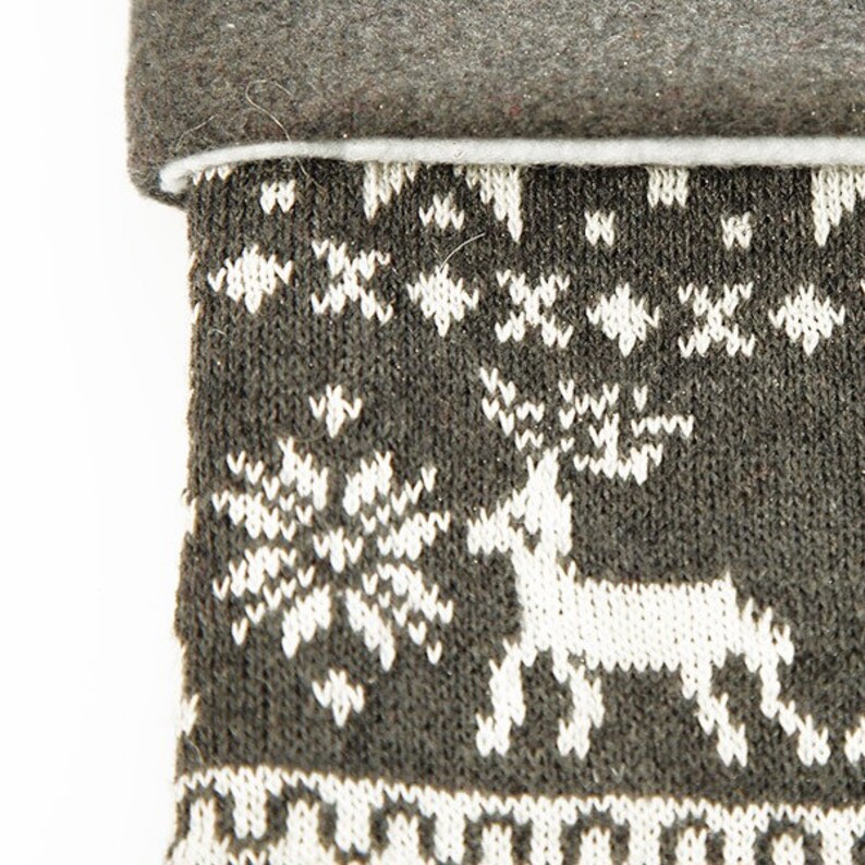 Personalised Grey Knitted Christmas Stocking image 2