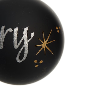 Personalised Black Glass Christmas Bauble Medium image 2