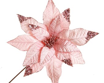 Leder Look Blush Poinsettia Blütenstiel