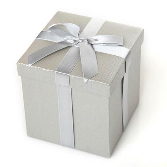 Metallic Silver Gift Box 