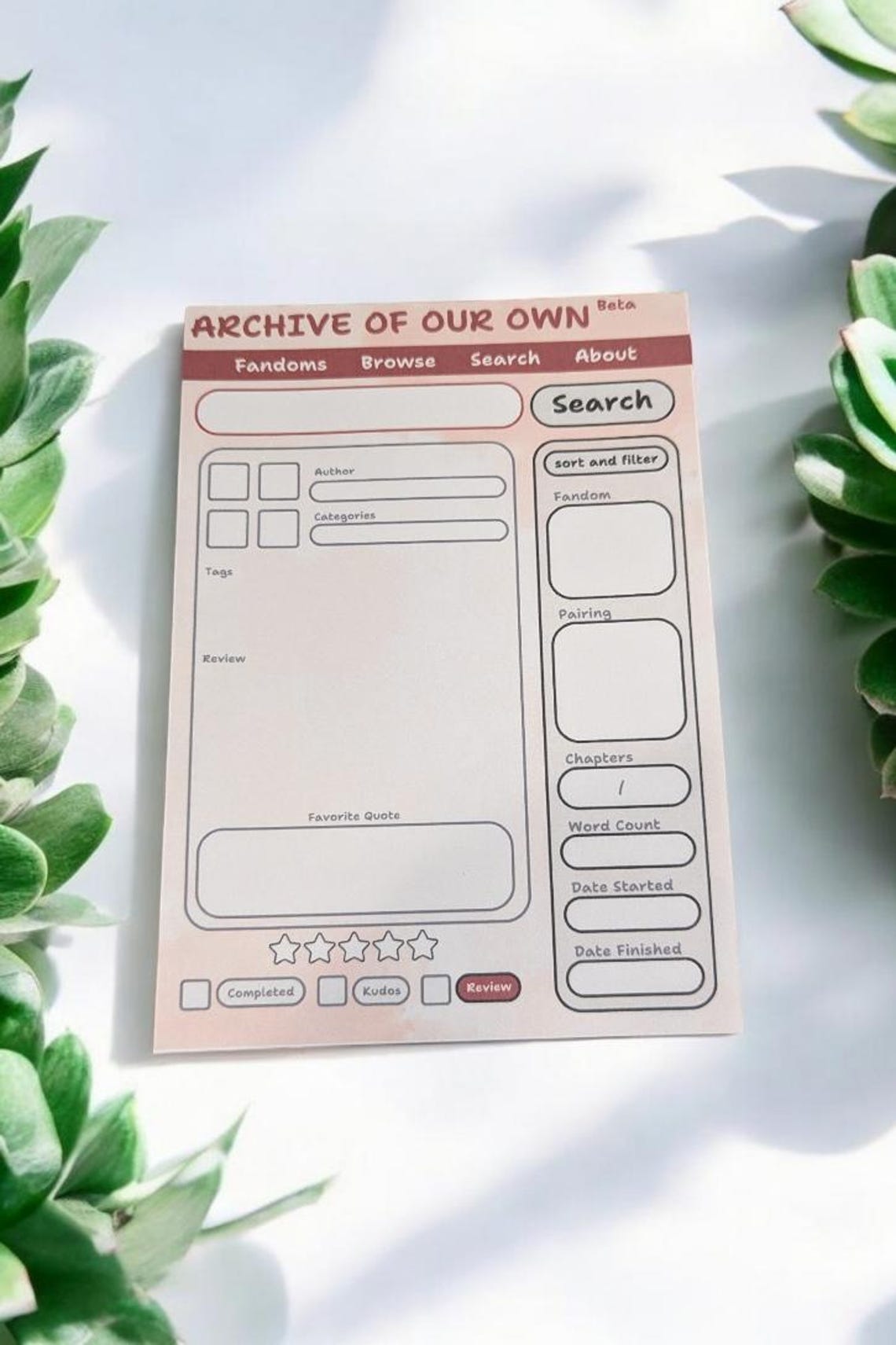 Ao3-inspired Fanfic Rating Notepad - Etsy