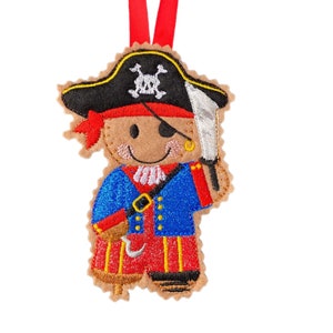 Pirate Gingerbread Man Felt Decoration