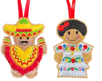 Mexican Gingerbread Man Felt Decorations
