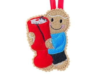 Charity Collector Gingerbread Felt Decoration