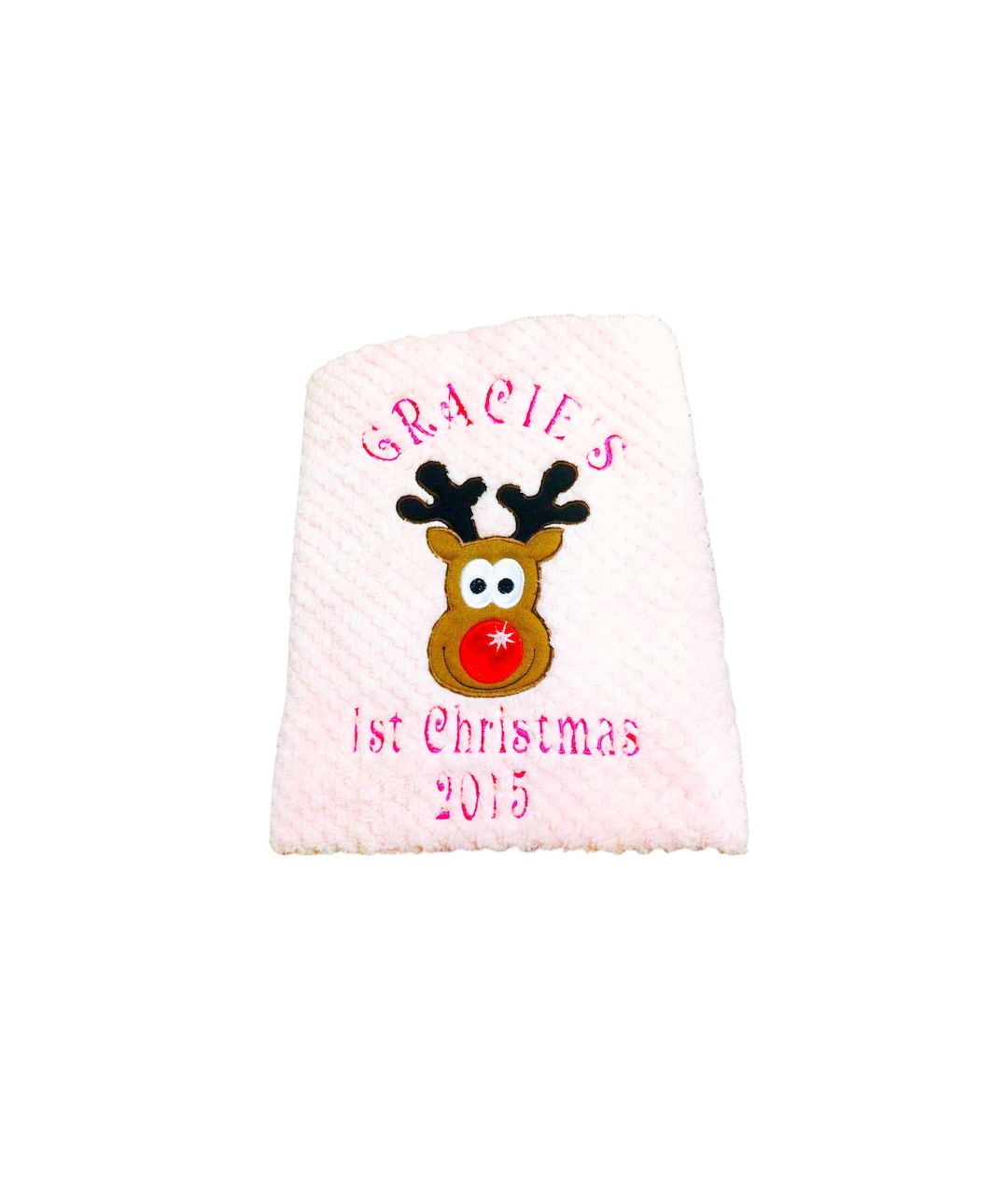 Personalised 1st Christmas Baby Blanket Pink Blanket Baby Etsy
