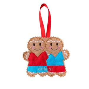 Horoscoop Tweelingen Sterrenbeeld Gingerbread Man Viltdecoratie