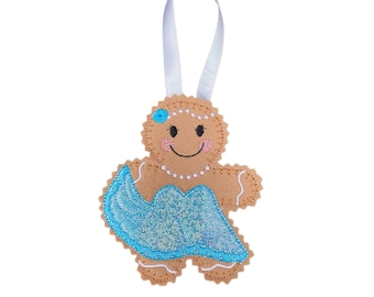 Ballroom Dancer Gingerbread Man Felt Decoration
