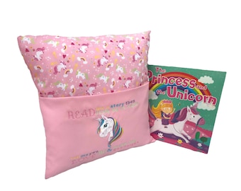 Pink Unicorn Reading Book Cushion / Reading Pillow