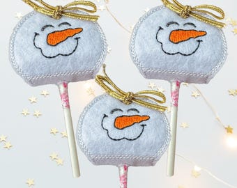 Snowman Felt Lollipop Holder – Christmas Party Favour