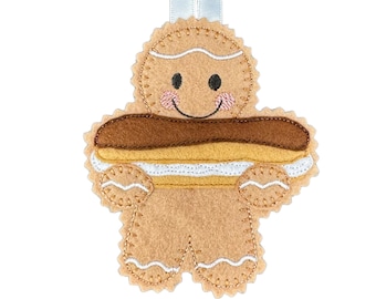Chocolate Eclair Gingerbread Felt Decoration
