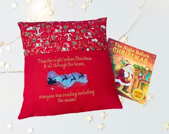 The Night Before Christmas Reading Book Cushion