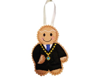 Mayor Gingerbread Man Felt Decoration