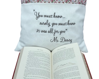Mr Darcy Cushion, Pride and Prejudice cushion, Mr Darcy Pillow, Book Cushion, Reading Cushion, Reading Pillow, Jane Austin Cushion