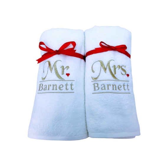 Personalised Wedding Bath Towels personalized Bride and Etsy