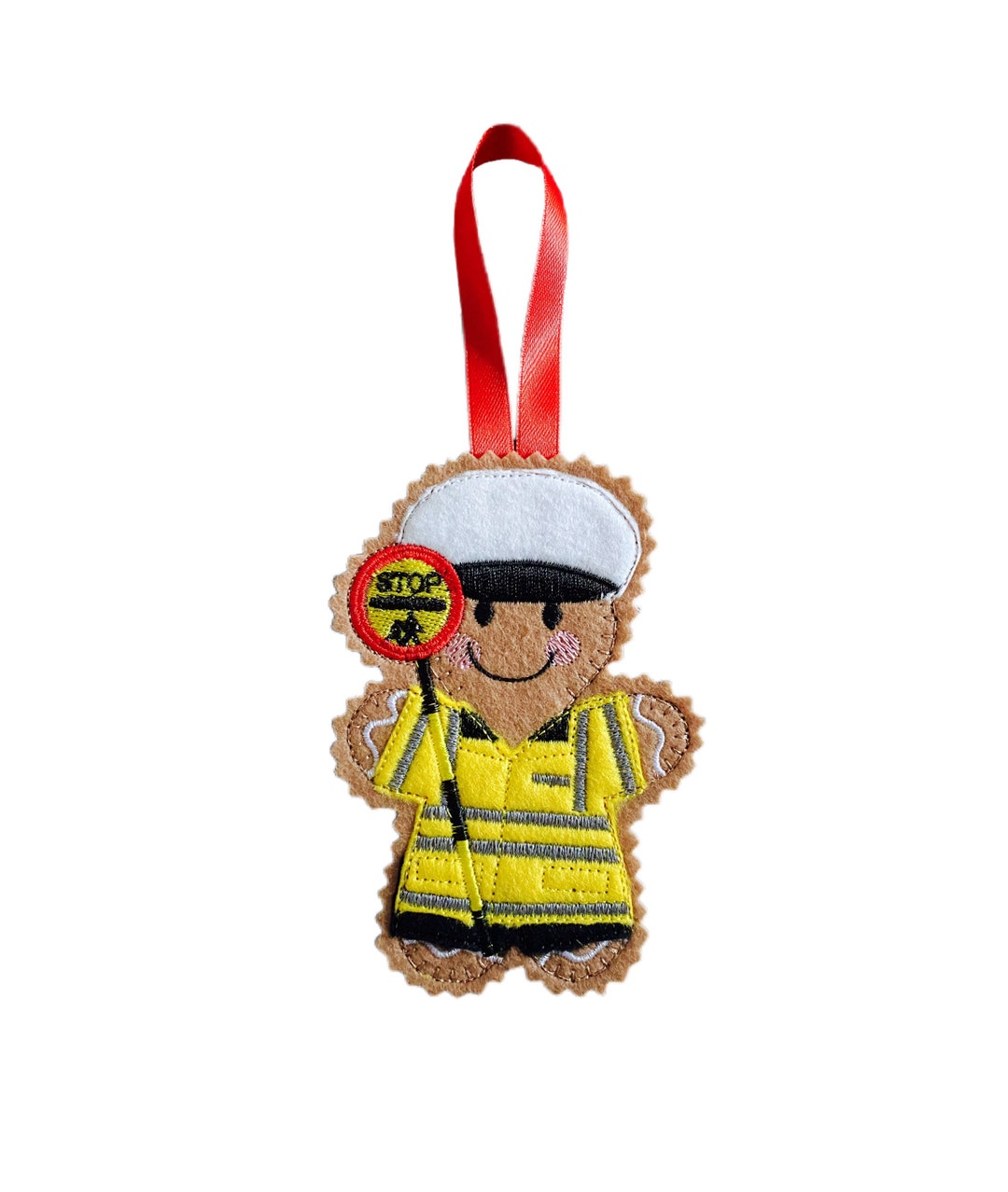 Lollipop Lady/Crossing Patrol Gingerbread Man Felt Decoration - Etsy.de