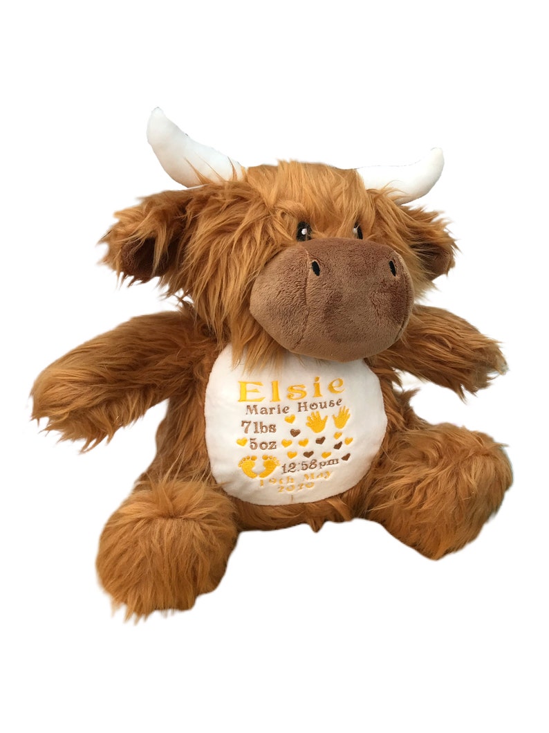 Highland Cow Personalised Soft Toy Personalised Embroidered | Etsy