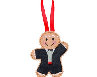 Ballroom Dancer Gingerbread Man Felt Decoration