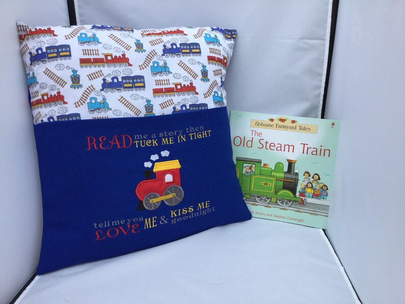 Train Cushion Children S Cushion Book Cushion Reading Etsy