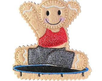 Trampoline Gingerbread Felt Decoration