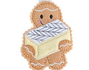 Vanilla Slice Cake Gingerbread Felt Decoration
