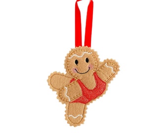 Gymnast Gingerbread Man Felt Decoration